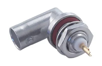 COAXIAL CONNECTOR, BNC, 50 Ohm, Right angle bulkhead receptacle, jack (female)