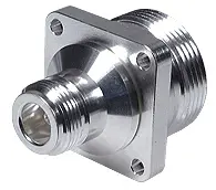 COAXIAL ADAPTER, N - 7/16, 50 Ohm, Panel, jack / jack (female / female), flange mount