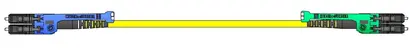 Duplex, LC unib. XD-LC unib. XD, UPC/APC, 2.1mm, yellow, SM/A2