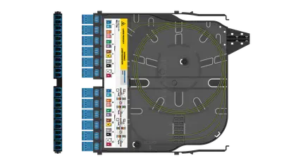 IANOS double Ribbon splice module, 12xSM, LCD UPC, G.657.A2, NS / TIA, HS inkl