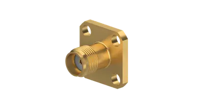 COAXIAL CONNECTOR, SMA, 50 Ohm, Straight panel receptacle, jack (female), flange mount