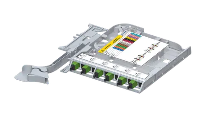 LISA ribbon splice cassette RIGHT, 72x fiber, 6xMTP12 male APC, G.657.A2, TIA, HS incl