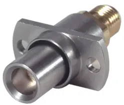 COAXIAL ADAPTER, QMA - SMA, 50 Ohm, Panel, plug / jack (male / female), flange mount