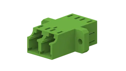LC adapter, 2-hole flange, duplex