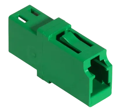 LC adapter, SM, APC, w/o flange, simplex, green