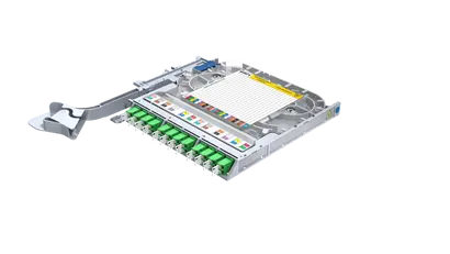 LISA Splitterkassette links, LC/APC SM, 2x1:16 PLC-Splitter