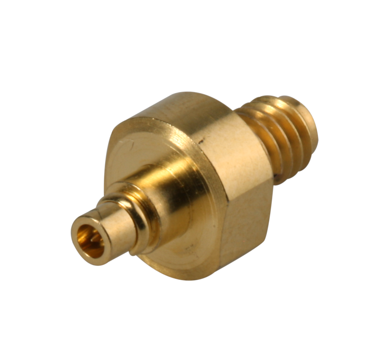 COAXIAL ADAPTER, MMPX - PC 1, 50 Ohm, plug / jack (male / female)
