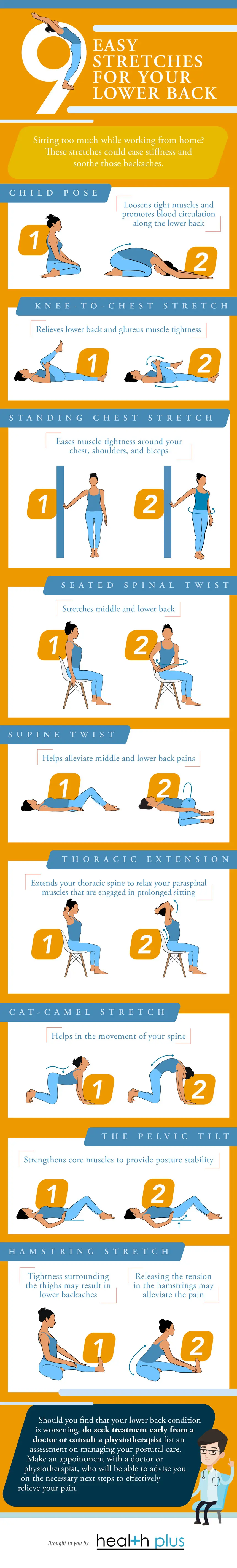 10 Best Exercises & Stretches for Lower Back Pain Relief