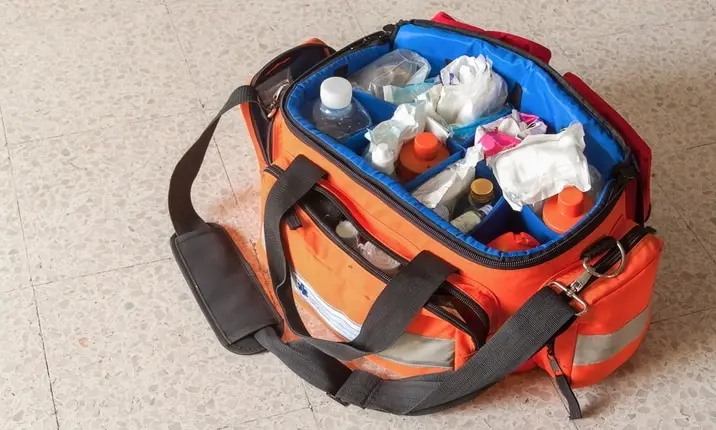Inside an ambulance - Medicine bag