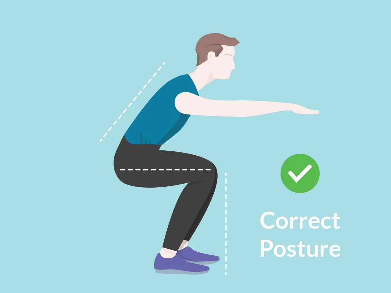Correct squatting posture