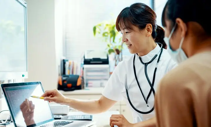 Woman consulting with her doctor