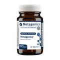 Bottle of Metagenics  Hemagenics®, 60 tablets, on a transparent background. Supports iron levels.