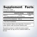 Supplement facts label for Metagenics CoQ10 ST® 200 mg—60 softgels, showing detailed ingredients and daily nutrition.