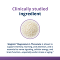 Magtein® Magnesium L-threonate shown in white granules for brain, memory, and cognitive support benefits