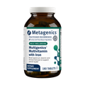 Bottle of Metagenics Multigenics® Multivitamin with Iron—180 tablets. Formulated to support overall health.