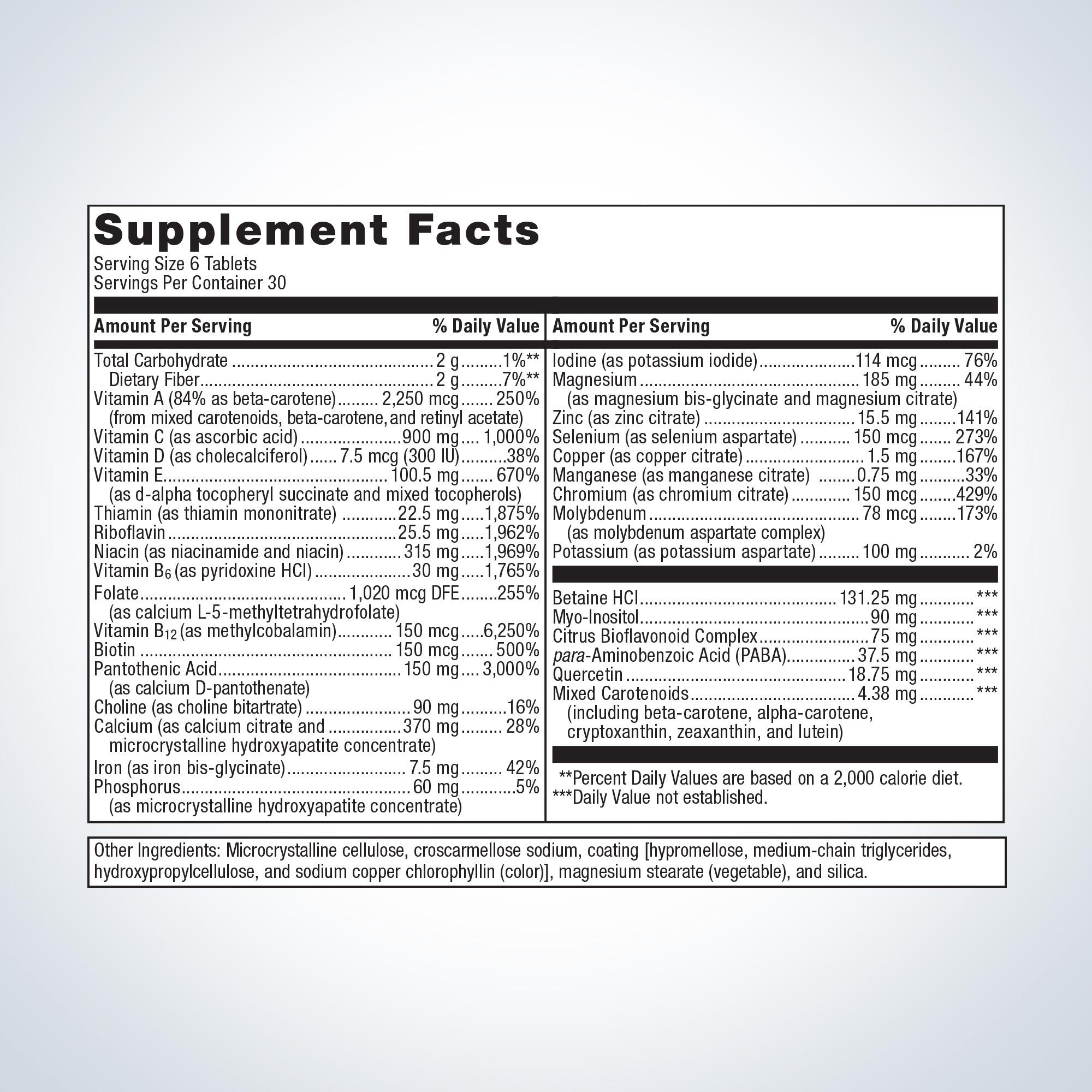 Multigenics® Intensive Care Multivitamin with Iron 1