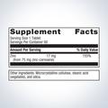 Supplement facts label Metagenics Zinc Carnosine Complex, 60-tablets, showing detailed ingredients and daily nutrition values.