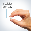 Woman’s hand holding Metagenics Intrinsi Vitamin B12-Folate™tablet.
