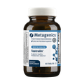 Singe bottle of Metagenics Testralin®, 60 tablets, on a transparent background. 