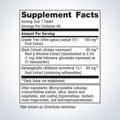 Supplement facts label for Metagenics Chasteberry Plus® 60-tablets, showing detailed ingredients and daily nutrition values.