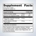 Supplement facts label for Metagenics MyoCalm®, 60 tablets, showing detailed ingredients and daily nutrition.
