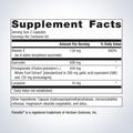Supplement facts label for Metagenics CardioLux® HDL—120 capsules, showing detailed ingredients and daily nutrition.