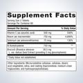 Supplement facts label for Metagenics GlutaClear®—120 tablets, showing detailed ingredients and daily nutrition.