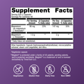 Supplement facts for Magtein® Magnesium L-Threonate showing dosage, ingredients, and plant-based claims