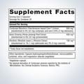 Metagenics Adreset supplement facts label for 60 capsules highlighting ingredients like Cordyceps and Rhodiola extracts.