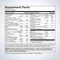 Supplement facts label for Metagenics Multigenics® Multivitamin with Iron—180 tablets, showing detailed ingredients and daily nutrition.