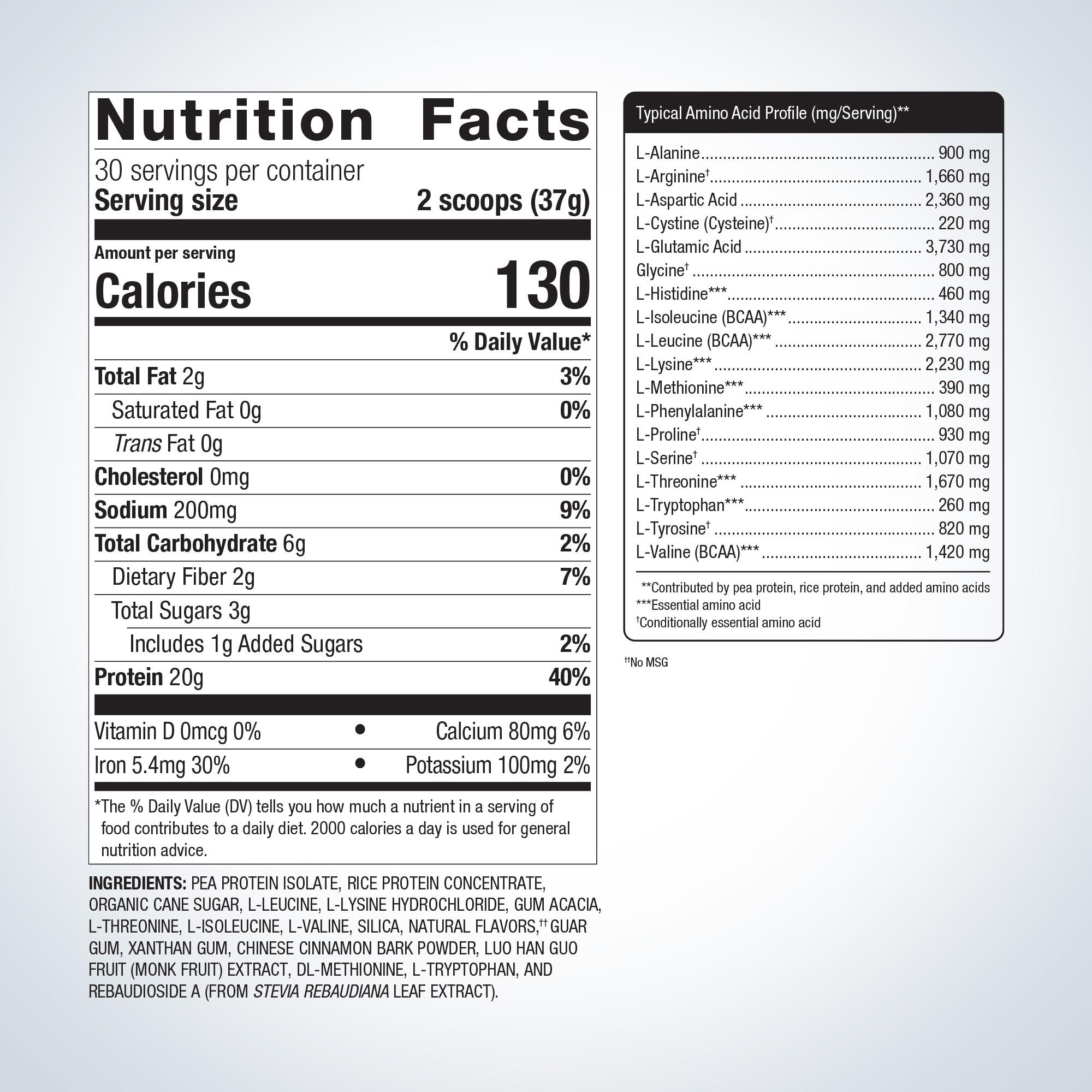 Perfect Protein® Powder - Vegan Pea & Rice Protein 1