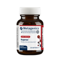 Bottle of Metagenics Kaprex®, 20 softgels, on a transparent background. Relieves minor joint discomfort.