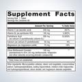 Supplement facts label for Metagenics Cortico-B5B6®—60 tablets, showing detailed ingredients and daily nutrition.