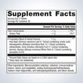 Supplement facts label for Metagenics Exhilarin®—60 tablets, showing detailed ingredients and daily nutrition.