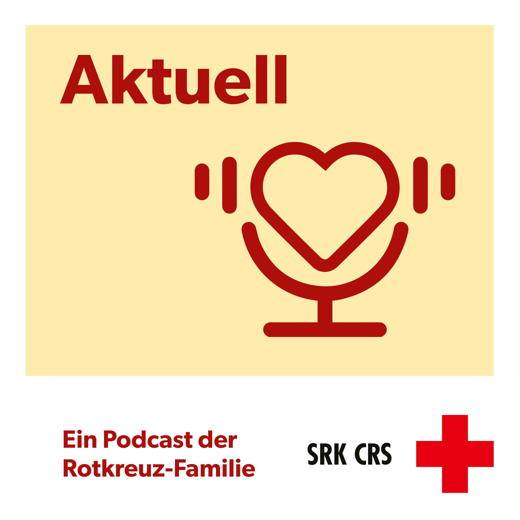 Logo del podcast della CRS «aktuell»: un microfono a forma di cuore su uno sfondo di colore giallo chiaro