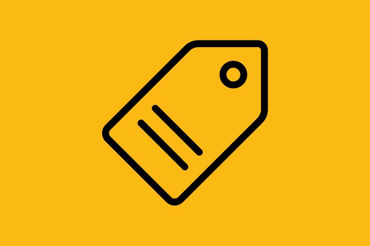 Graafinen kuva hintalapusta keltaisella taustalla