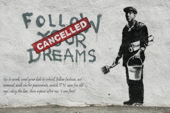 Illustration Banksy inspired street art