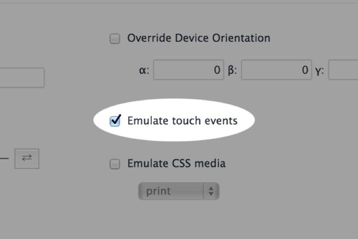 How To Emulate Touch Events in Chrome